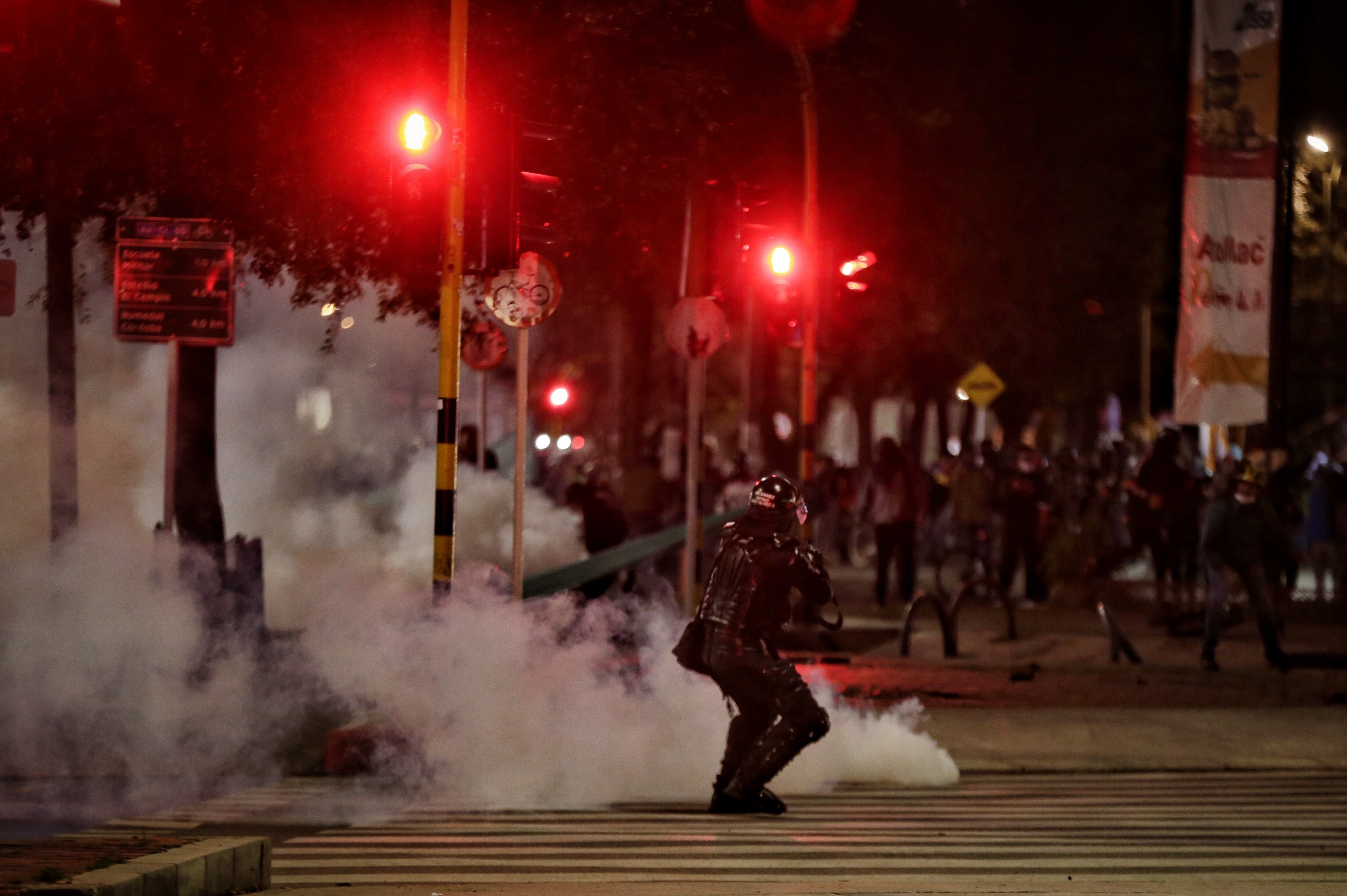 Uniformado del Esmad en el paro nacional. Foto: Colprensa - Álvaro Tavera