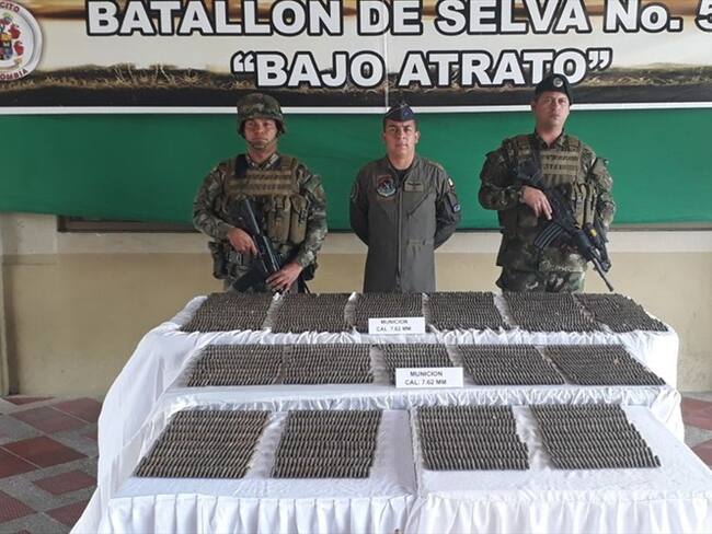 Decomisan munición que pertenecería al ELN en el Chocó. Foto: Policía Nacional