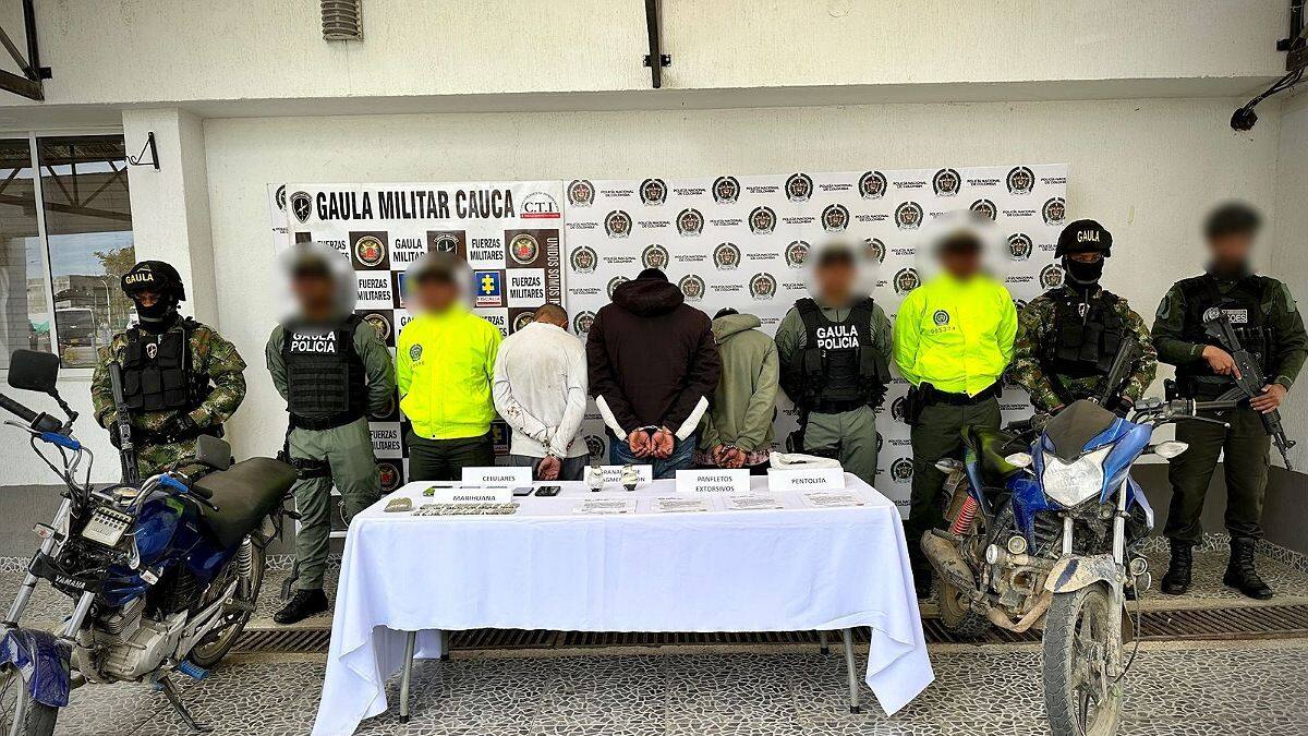 Capturados los presuntos responsables de ataques con explosivos en Popayán