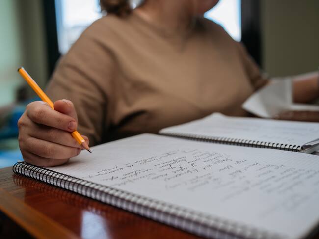 Imagen de referencia de persona con cuaderno. Foto: Getty Images