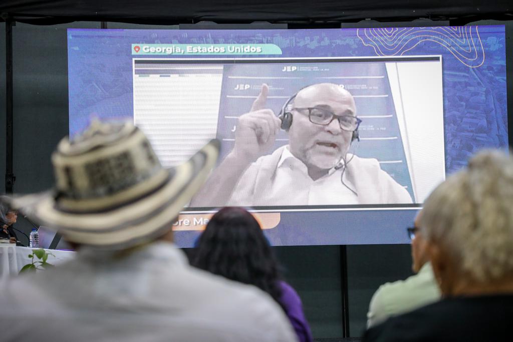 Audiencia del exlíder paramilitar Salvatore Mancuso. Foto: JEP