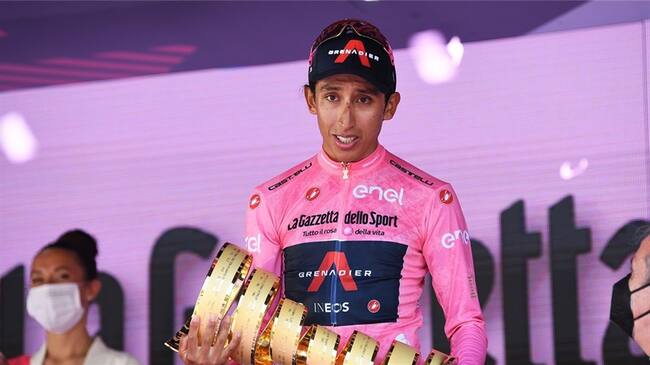 Ciclista colombiano Egan Bernal, ganador del Giro de Italia 2021 y el Tour de Francia. Foto: Tim de Waele/Getty Images