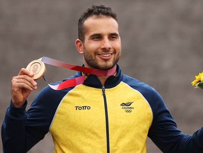 Carlos Ramírez gana medalla de bronce en el BMX masculino en Tokyo 2020. Foto: Getty Images