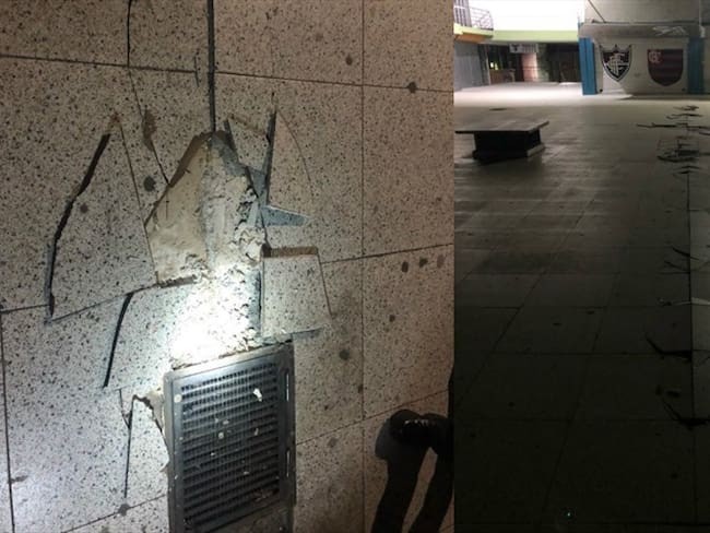 El Cuerpo de Bomberos Voluntarios de Popayán sugirió cerrar la plazoleta y los locales comerciales subterráneos del Centro Comercial Anarkos. Foto: Bomberos