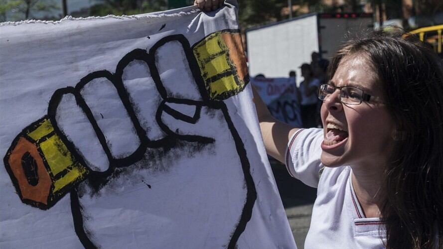 Los estudiantes de universidades públicas nuevamente saldrán a las calles este 17 de octubre. Foto: Getty Images