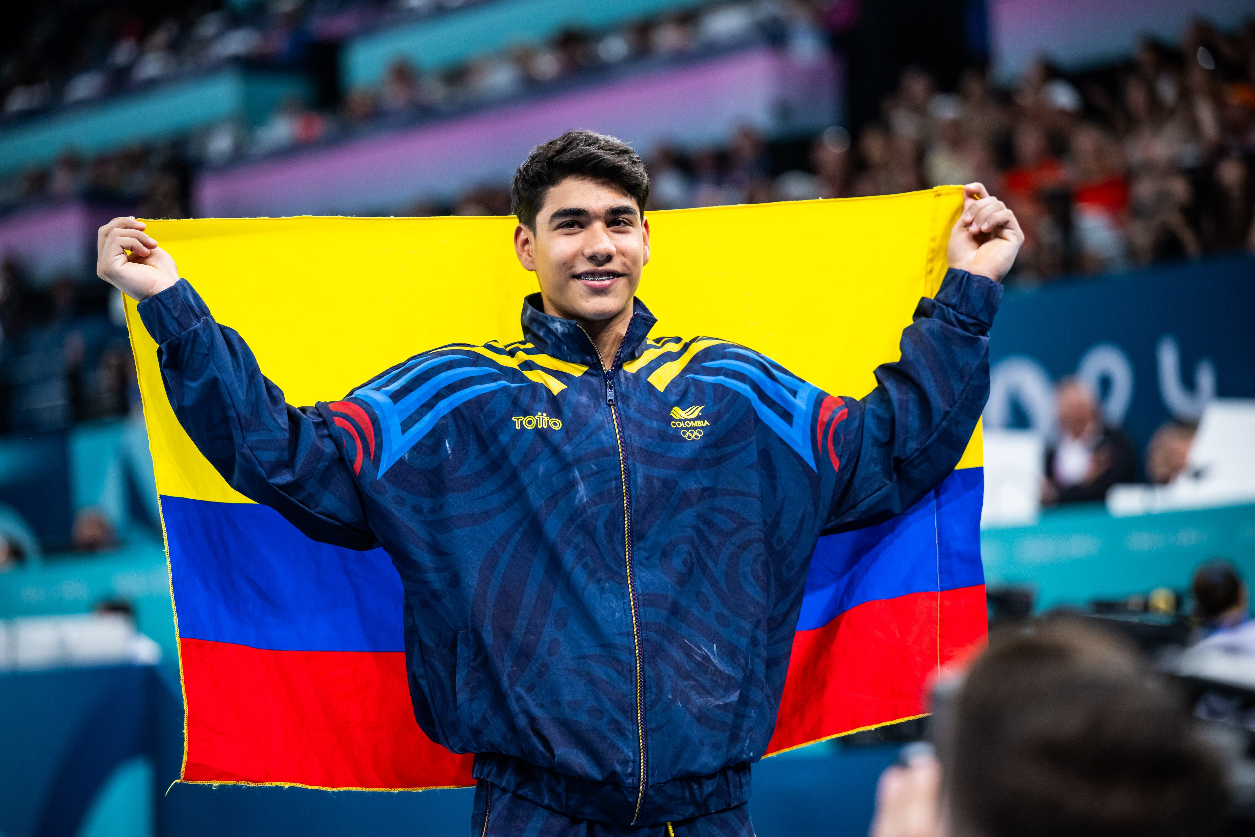 Ángel Barajas, medallista olímpico para Colombia en París 2024. (Photo by Tom Weller/VOIGT/GettyImages)