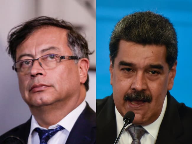 Gustavo Petro y Nicolás Maduro. Foto: Colprensa-Mariano Vimos / Carolina Cabral/Getty Images