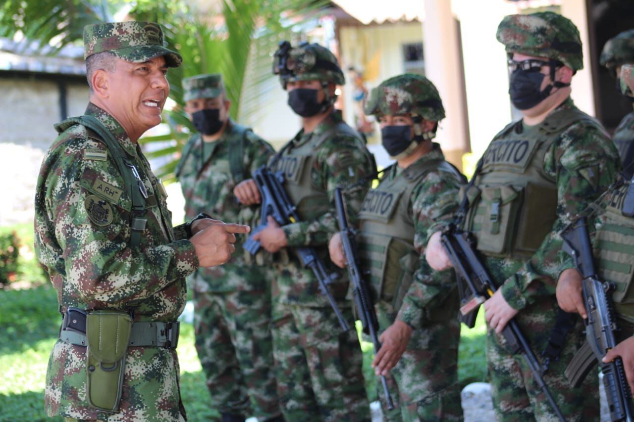 Arauca. Enero 5 de 2022. Más de 600 hombres del Ejército Nacional se encuentran en los puntos estratégicos para reforzar la seguridad en Arauca. (Cortesía Ejército Nacional)