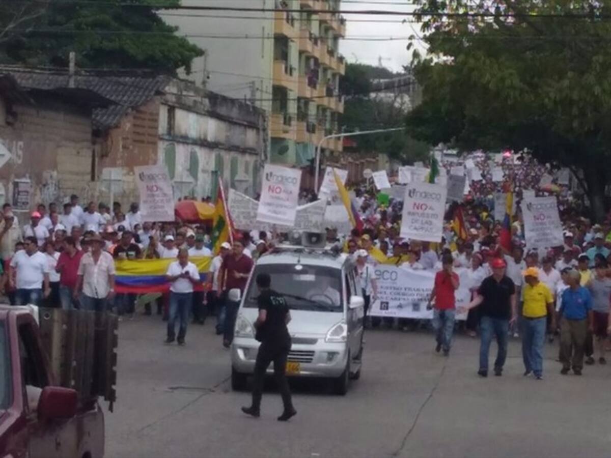 Tenderos protestan contra el Código de Policía en Barranquilla