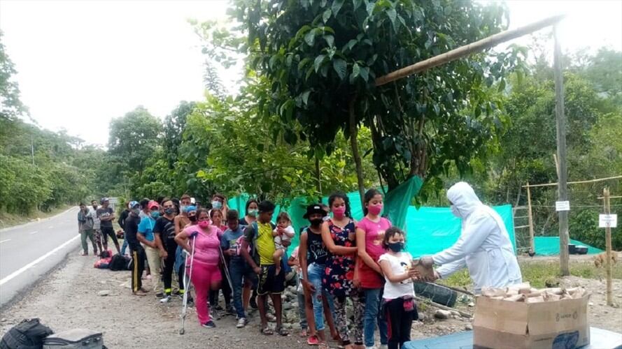En precarias condiciones llegan caminantes venezolanos a Norte de Santander. Foto: Colprensa