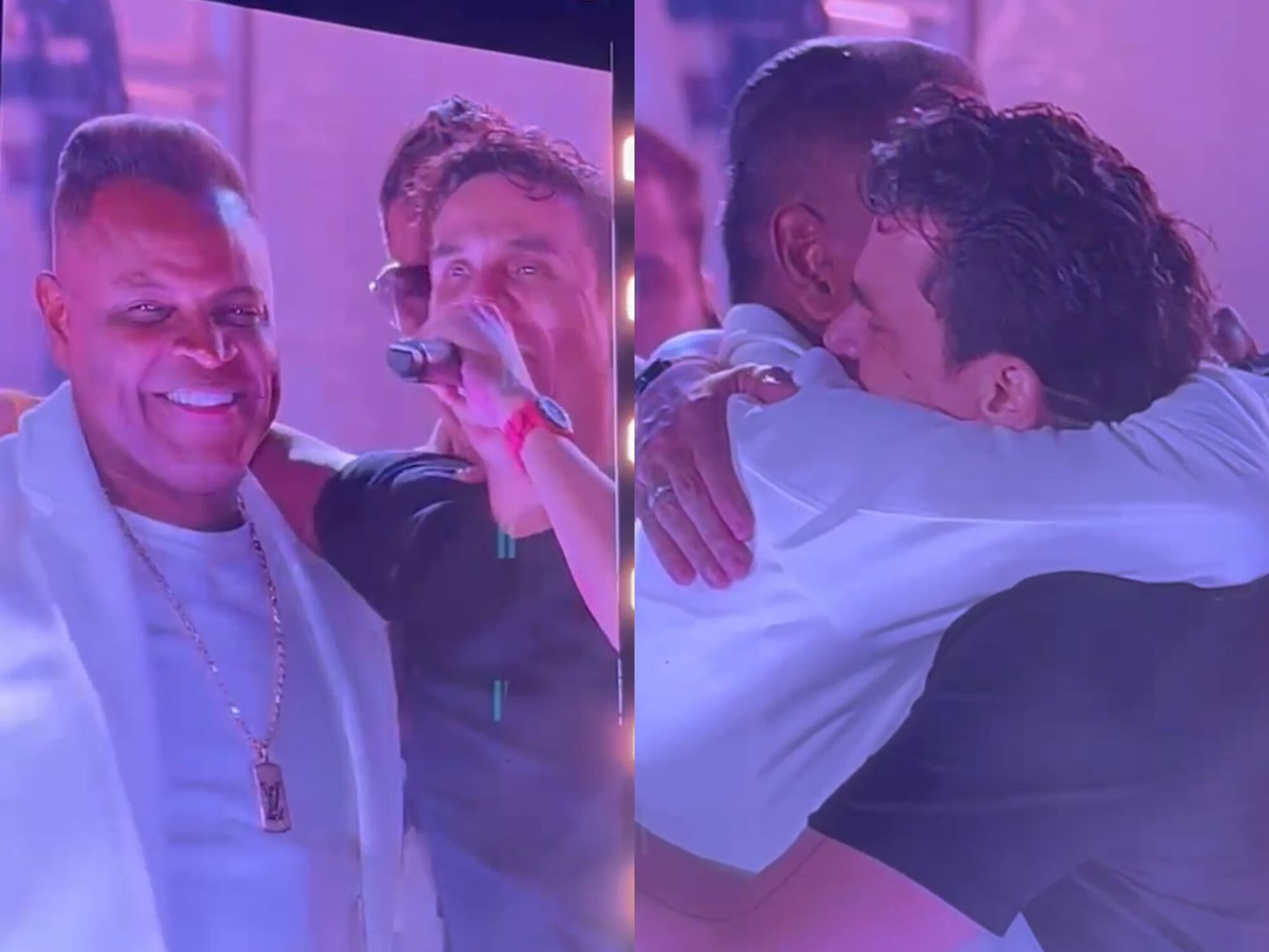 Silvestre Dangond y Omar Geles en concierto.