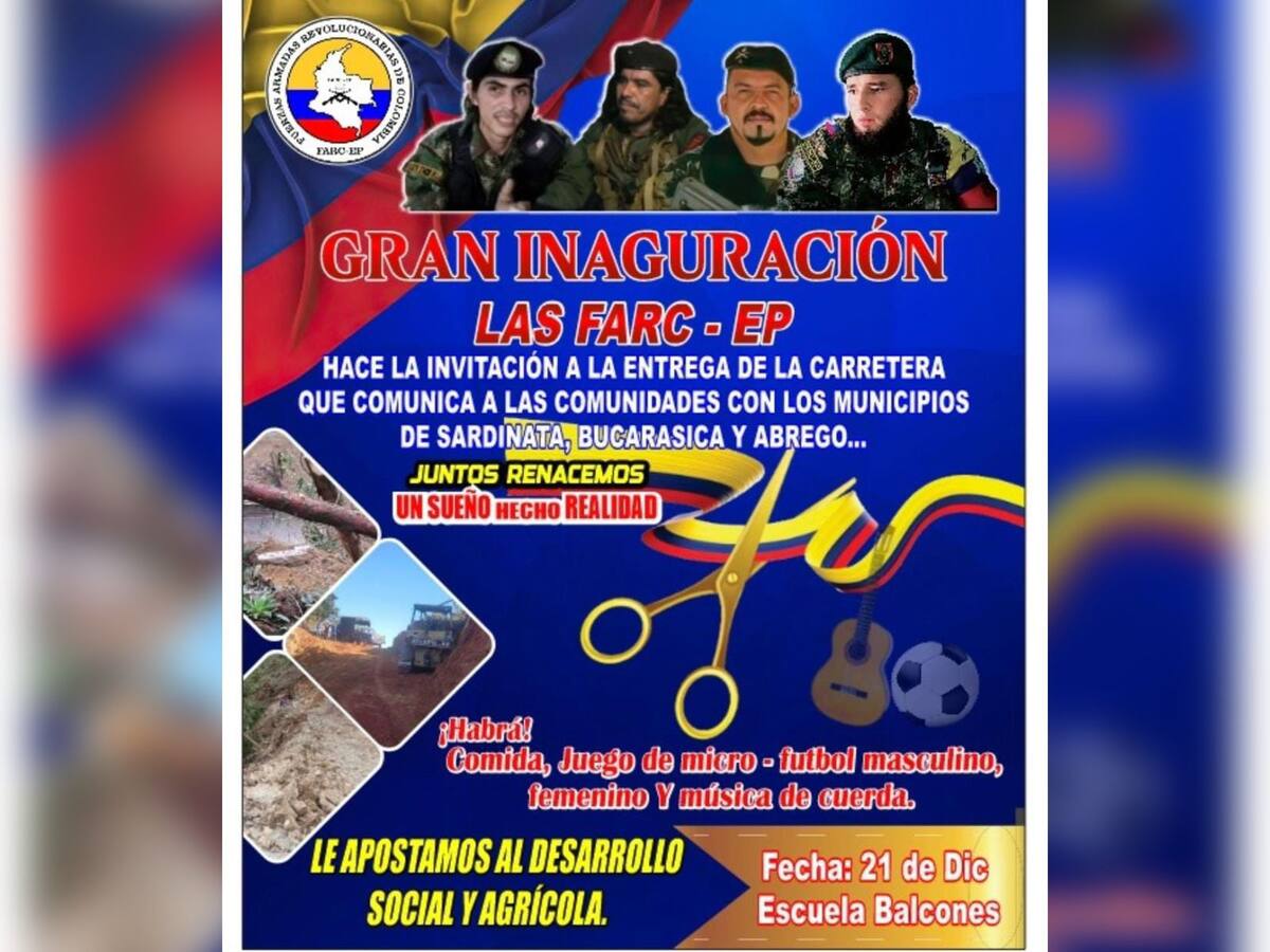 FARC inaugurará vía que comunica a tres municipios en Norte de Santander
