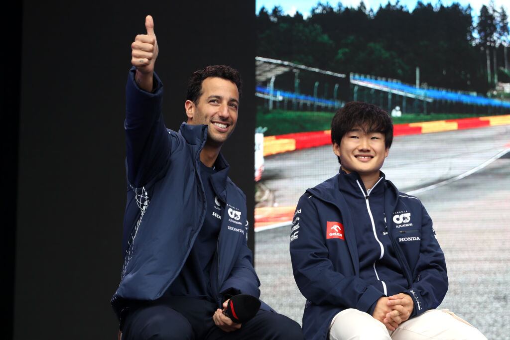 Ricciardo y Tsunoda. Foto: Peter Fox/Getty Images.