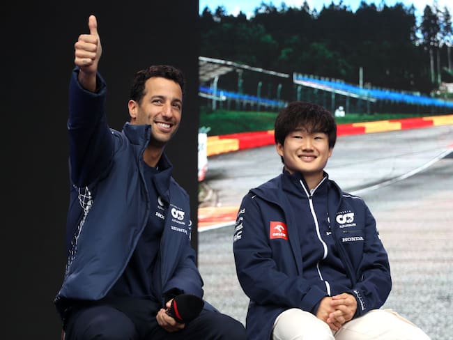 Ricciardo y Tsunoda. Foto: Peter Fox/Getty Images.