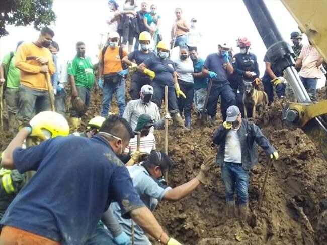 Hallan cadáver de Gersaín Díaz en Rosas, Cauca. Foto: Bomberos Popayán