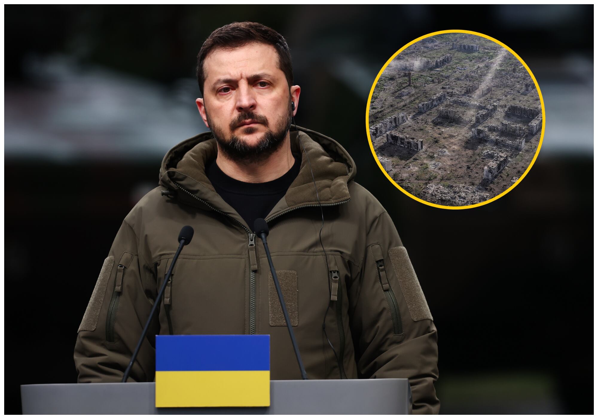 Zelenski calificó de “desinformación” las noticias sobre la toma rusa de Chásiv Yar . Foto: EFE/ AFP.