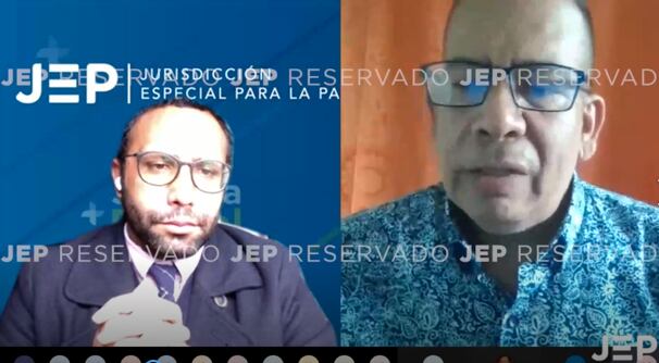 Excomandante de Policía ante la JEP. Foto: Cortesía Rafael Aristizábal.