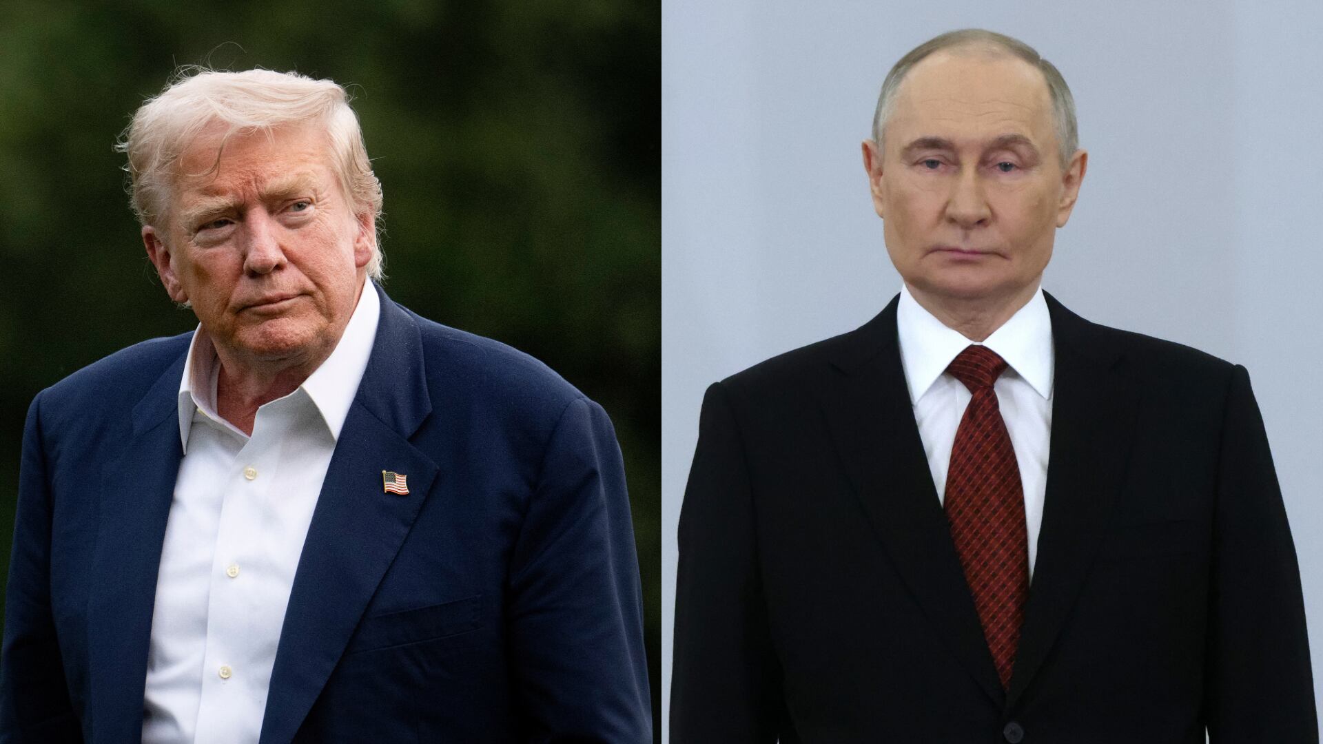 Presidente de Estados Unidos Donald Trump y presidente de Rusia Vladimir Putín. Foto:  JIM WATSON/AFP via Getty Images/ Contributor/Getty Images