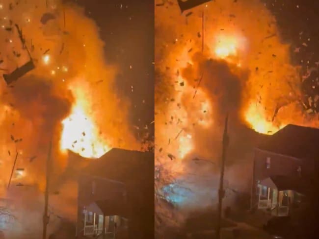 Explosión de casa en Arlington. Foto: redes sociales