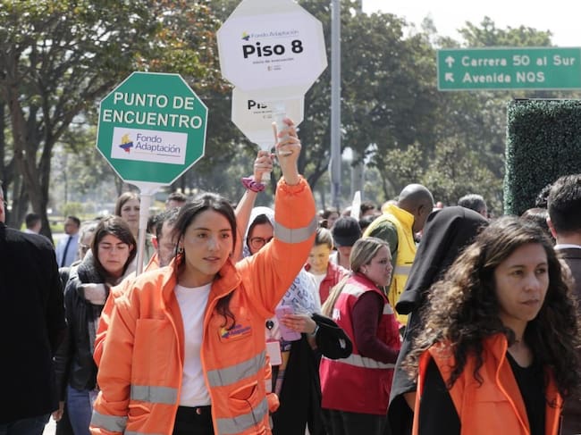 Simulacro en Bogotá. Cortesía: Redes Sociales
