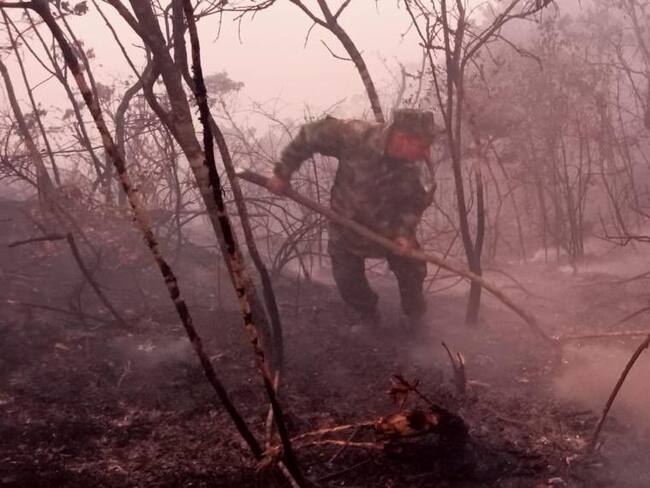 Autoridades atendieron de manera articulada incendio forestal en Pamplona