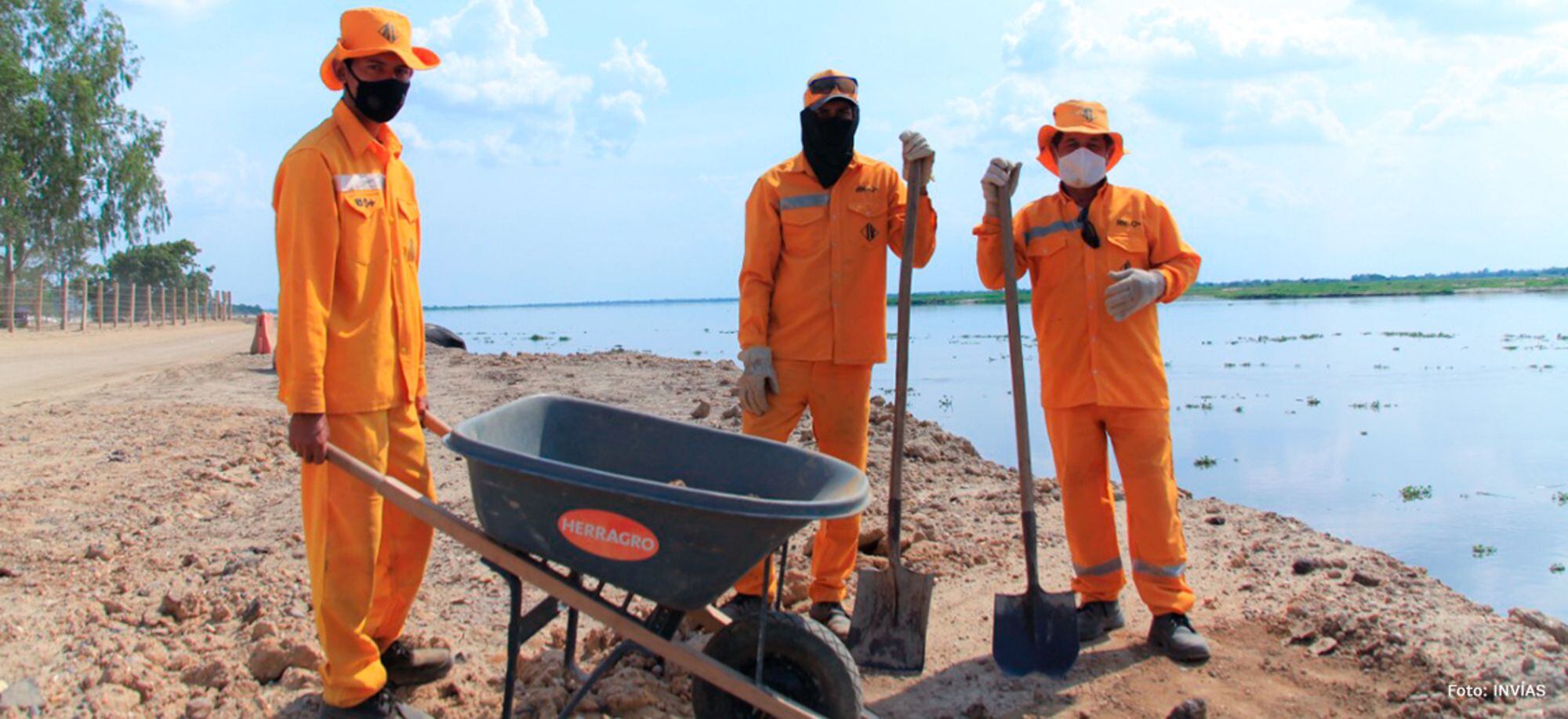 Estabilización de la zona afectada por el proceso erosivo/ INVÍAS