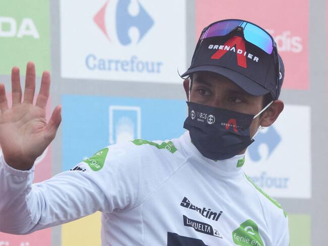 Ciclista colombiano Egan Bernal . (Photo by MIGUEL RIOPA / AFP) (Photo by MIGUEL RIOPA/AFP via Getty Images)