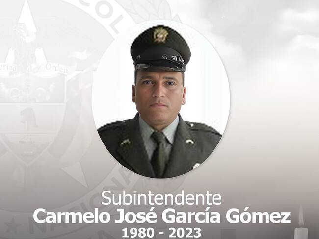 José Carmelo García Gómez, policía asesinado en Buenos Aires, Cauca. Crédito: Policía Nacional.