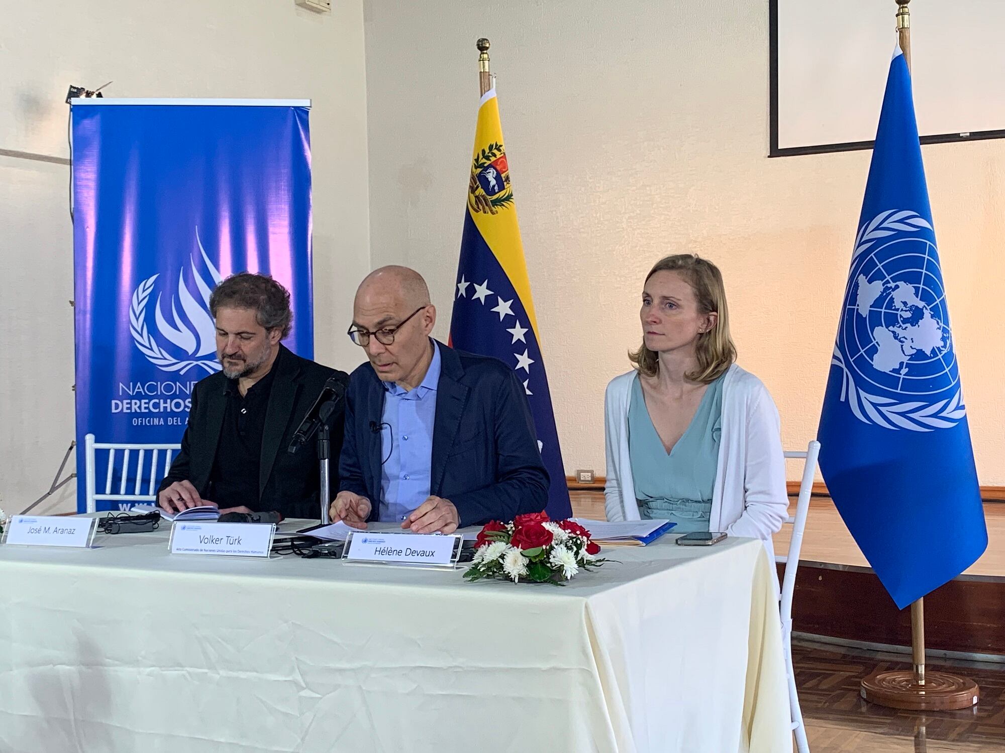 Declaración del Alto Comisionado para los DDHH de la ONU, Volker Türk, durante su visita a Venezuela. Foto: W Radio
