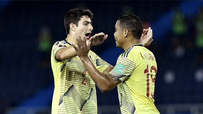 Stefan Medina y Luis Fernando Muriel con la Selección Colombia. Foto: Gabriel Aponte/Getty Images