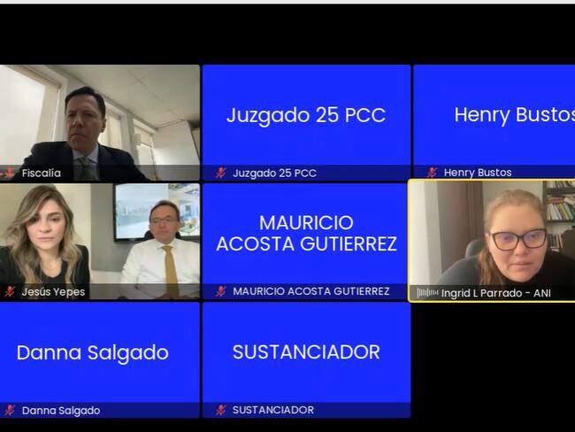 Juan Manuel Santos en la audiencia de Luis Fernando Andrade. Foto: Captura de pantalla audiencia
