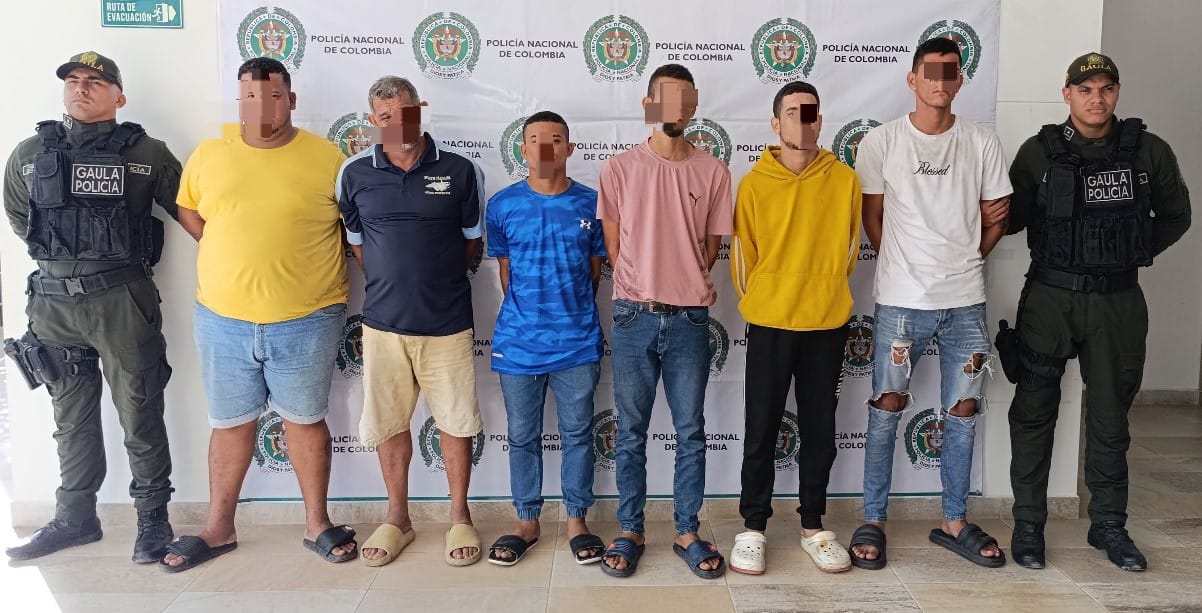 Capturados/ Policía Metropolitana de Santa Marta