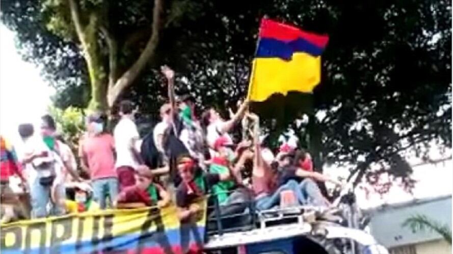 Minga Indígena. Foto: Tomada del video.