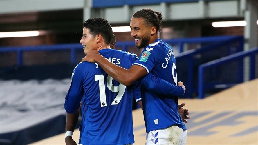 “Tiene una varita en la zurda”: Calvert-Lewin está enamorado del fútbol de James Rodríguez. Foto: Alex Livesey/Getty Images