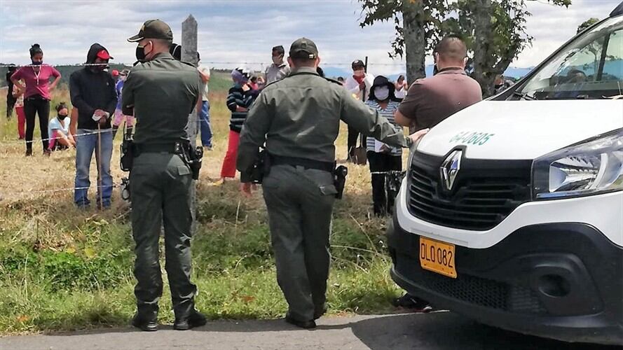 Fotografía tomada por el periodista Oscar Solarte, quien hizo presencia en la diligencia de la Gobernación del Cauca en el sector de Las Guacas. Foto: Cortesía Oscar Solarte