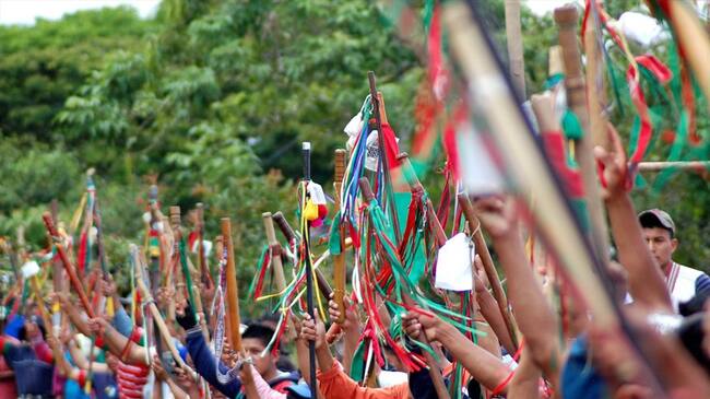 Los cuatro heridos son atendidos en el hospital de Caloto. . Foto: Colprensa