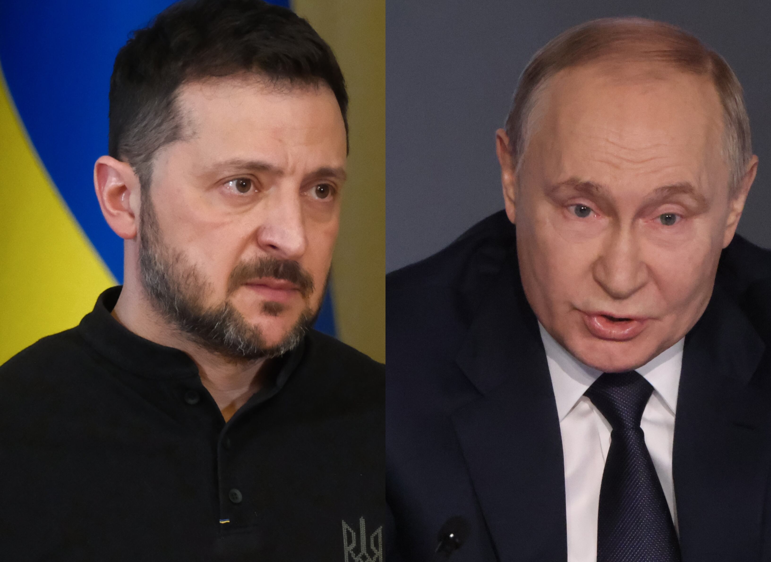 Volodymyr Zelenskyi. FOTO: Vitalii Nosach/Global Images Ukraine via Getty Images. Vladimir Putin. FOTO:Contributor/Getty Images