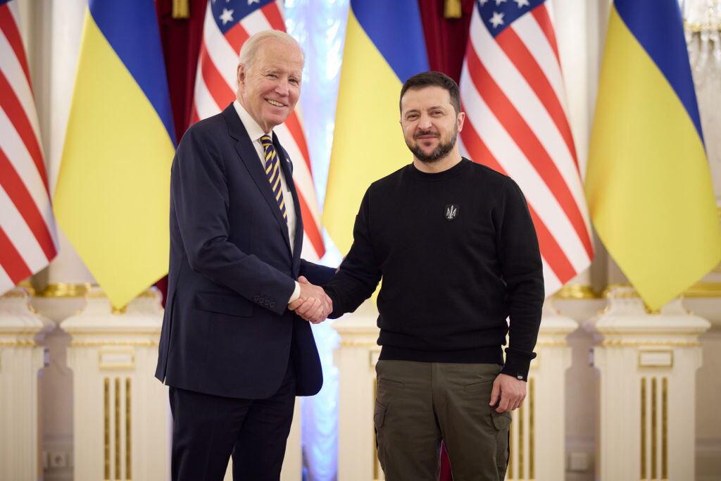 Joe Biden y Volodymyr Zelensky. Foto: Ukrainian Presidential Press Office via Getty Images