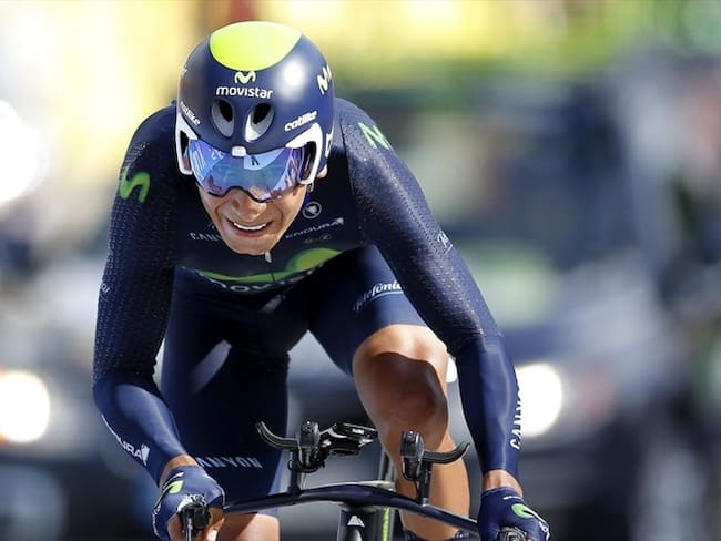 El ciclista colombiano Nairo Quintana del equipo Movistar. Foto: Agencia EFE