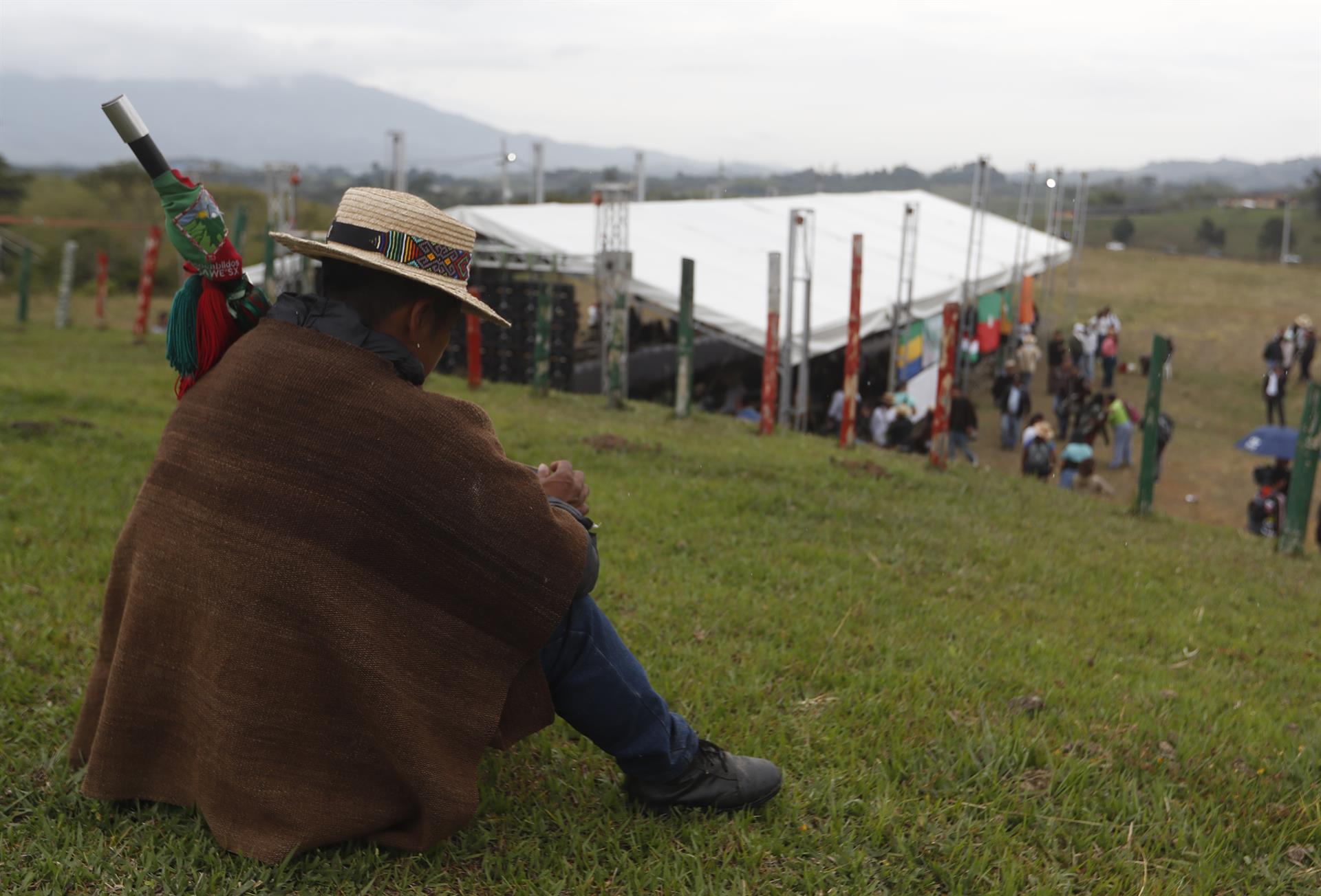 Instalan primer puesto de mando para proteger líderes sociales en Caldono, Cauca. Foto: Ernesto Guzmán / EFE