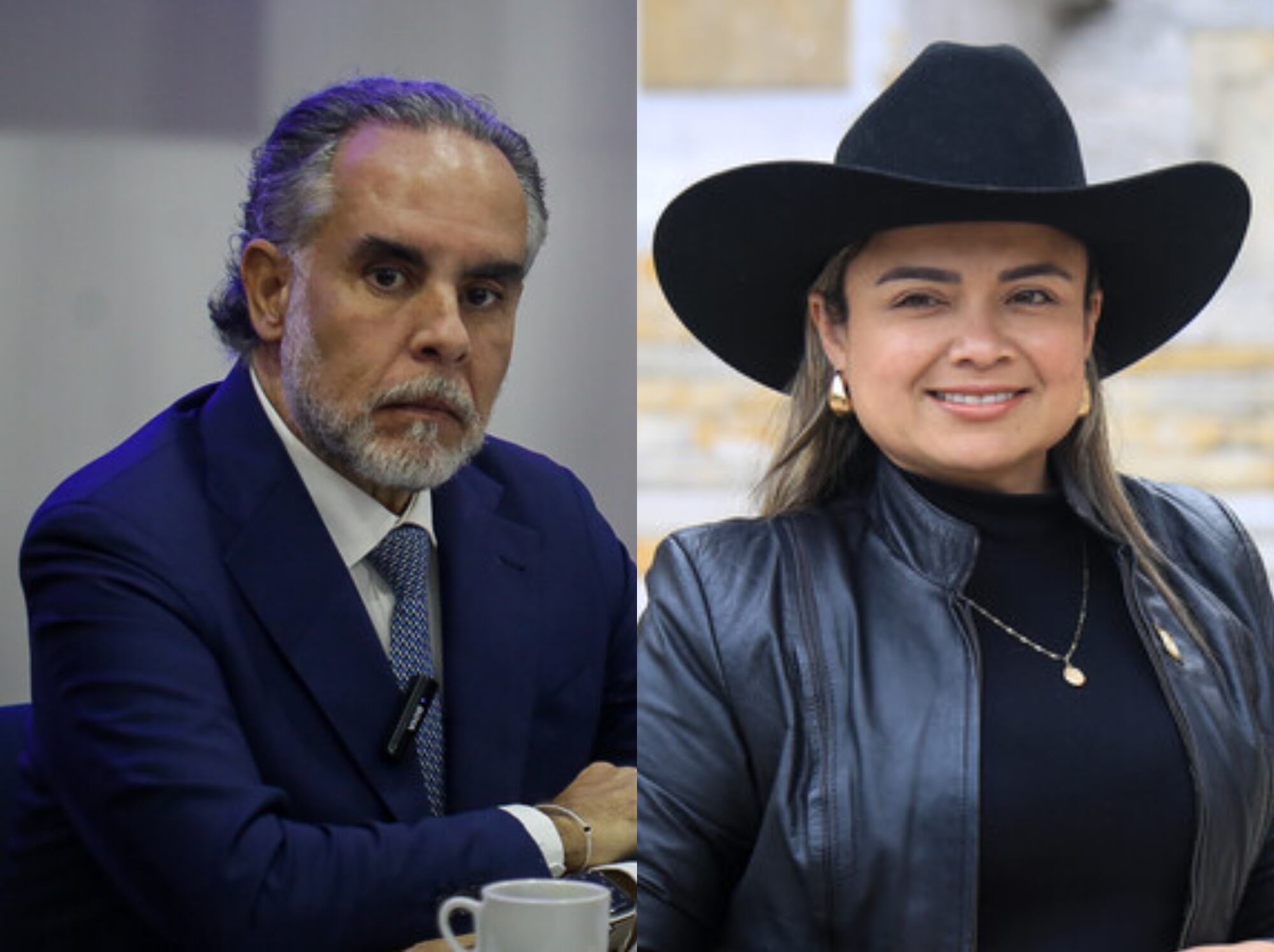 Armando Benedetti y Lina Garrido. Fotos: (Colprensa - Cristian Bayona) / (Colprensa-Catalina Olaya)