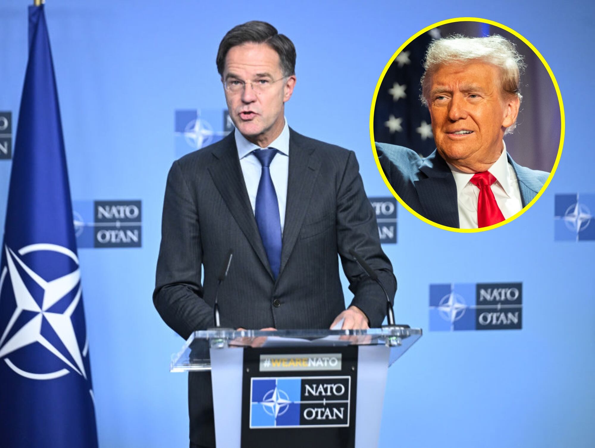 Mark Rutte. I Foto: Dursun Aydemir/Anadolu via Getty Images. Donald Trump. I Foto: Allison Robbert-Pool/Getty Images.