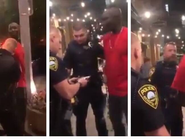 Policías estadounidenses detienen a hombre negro y lo liberan tras ver su identificación. Foto: Captura de pantalla