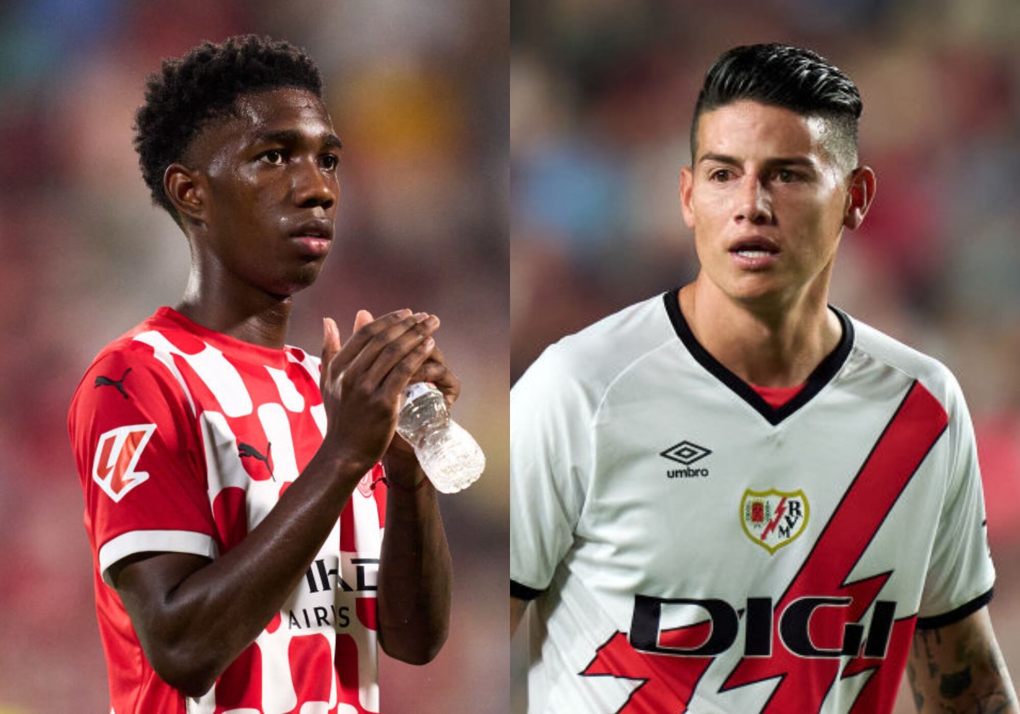 Yaser Asprilla y James Rodríguez. Foto: (Photo by Alex Caparros/Getty Images)  / (Photo by Angel Martinez/Getty Images)