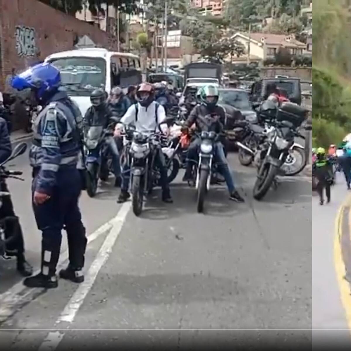 Congestión vehicular en vía Bogotá - La Calera tras accidente múltiple
