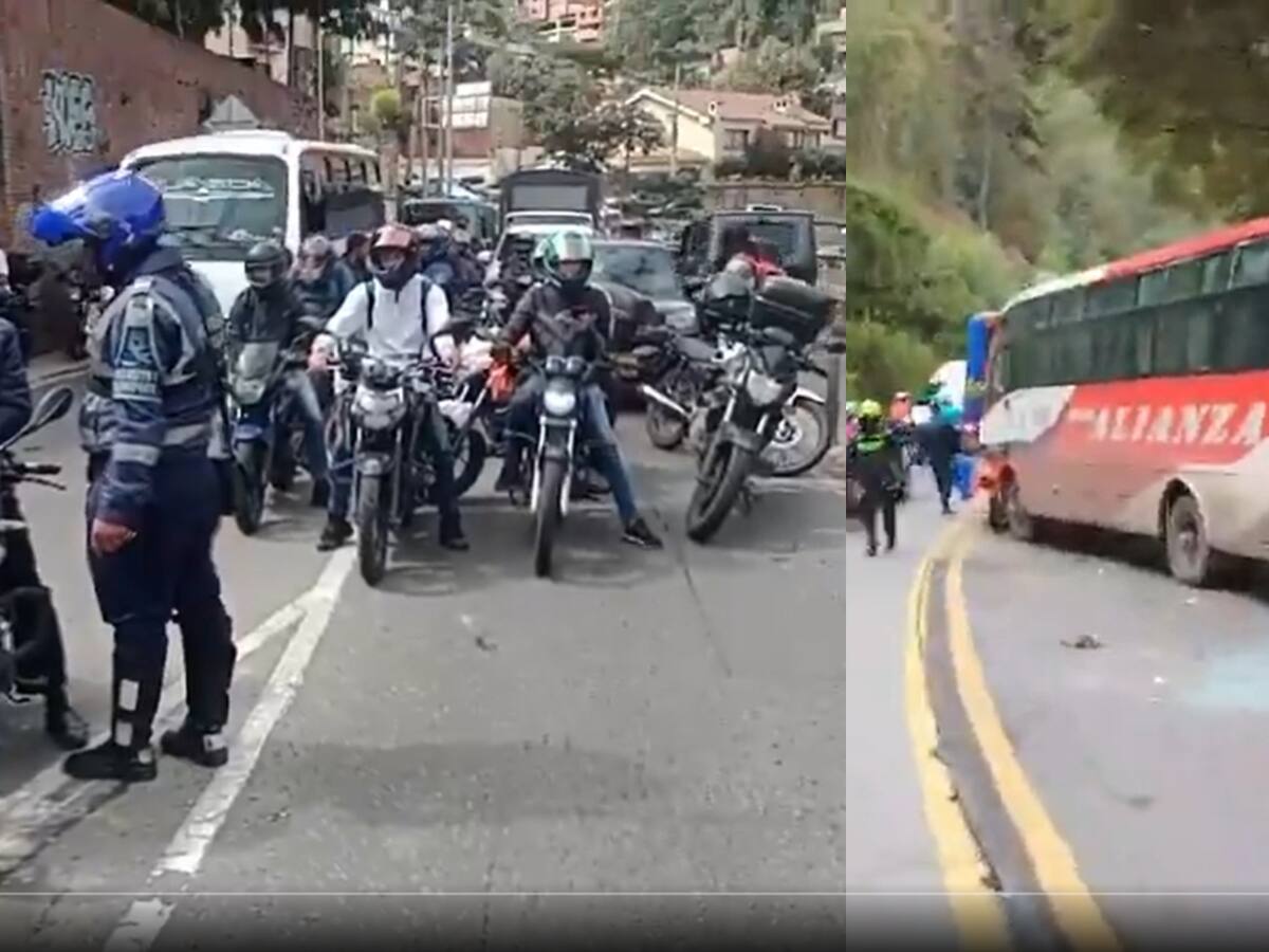 Congestión vehicular en vía Bogotá - La Calera tras accidente múltiple