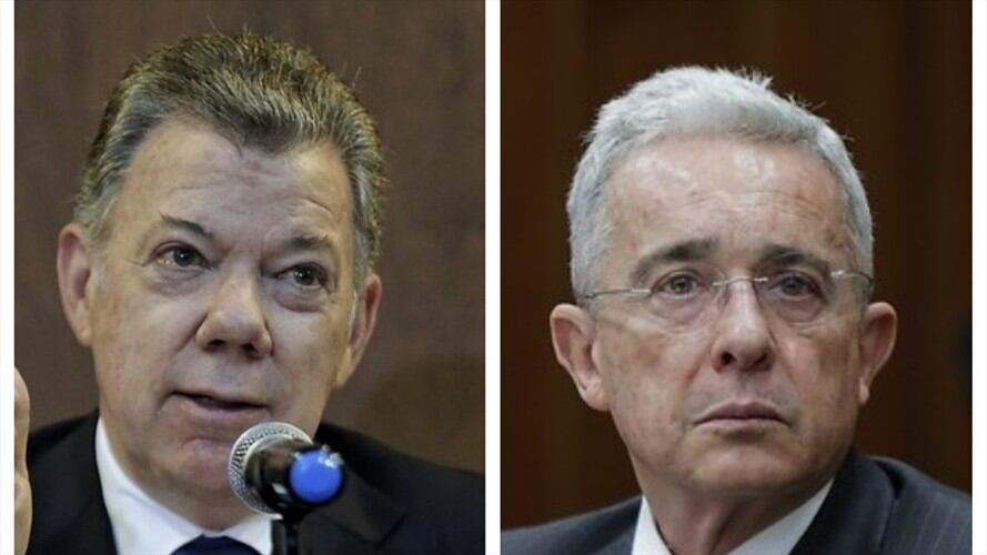 Juan Manuel Santos y Álvaro Uribe. Foto: Colprensa