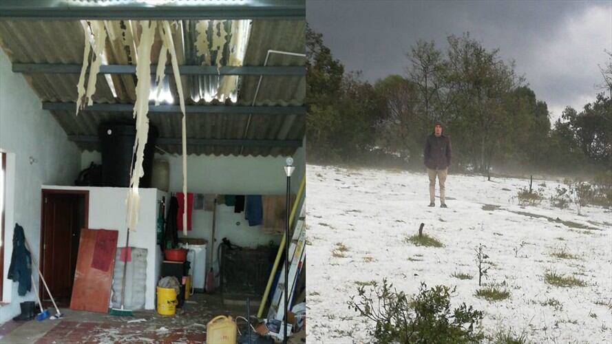 Carreteras, cultivos, casas destechadas y vías afectadas es el resultado de una borrasca acompañada de granizo, que duró 40 minutos. Foto: Jorge Herrera