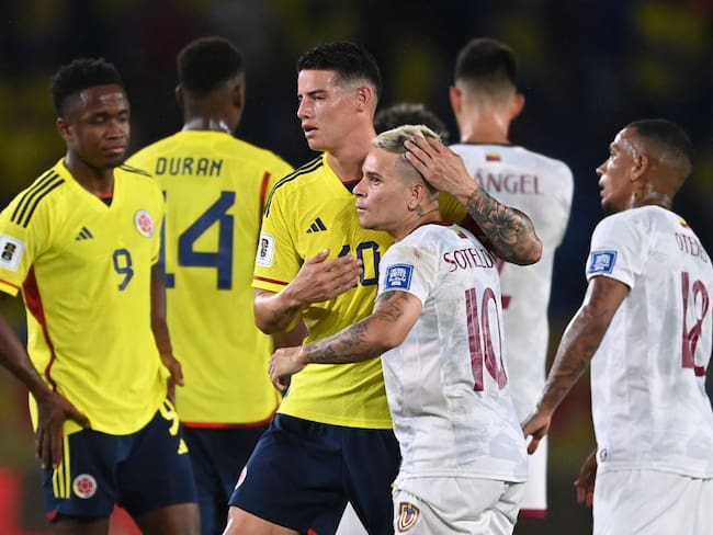 Colombia vs. Venezuela en Eliminatorias. Foto: Getty Images.
