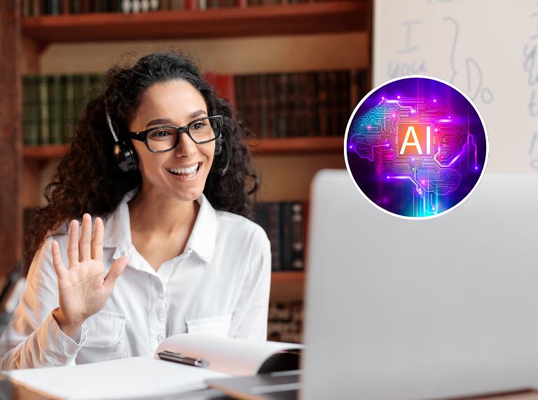 Mujer aprendiendo un nuevo idioma de manera digital (Getty Images)